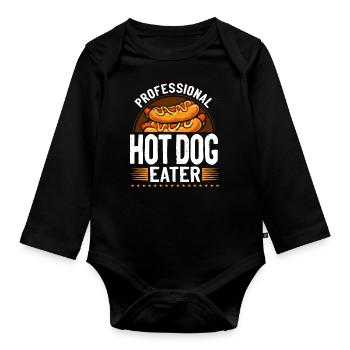 Hot Dog Adult Professional Hot Dog - Baby Bio-Langarm-Body - Schwarz - Vorne