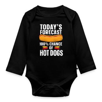 Hot Dog Adult Today's Forecast: - Baby Bio-Langarm-Body - Schwarz - Vorne