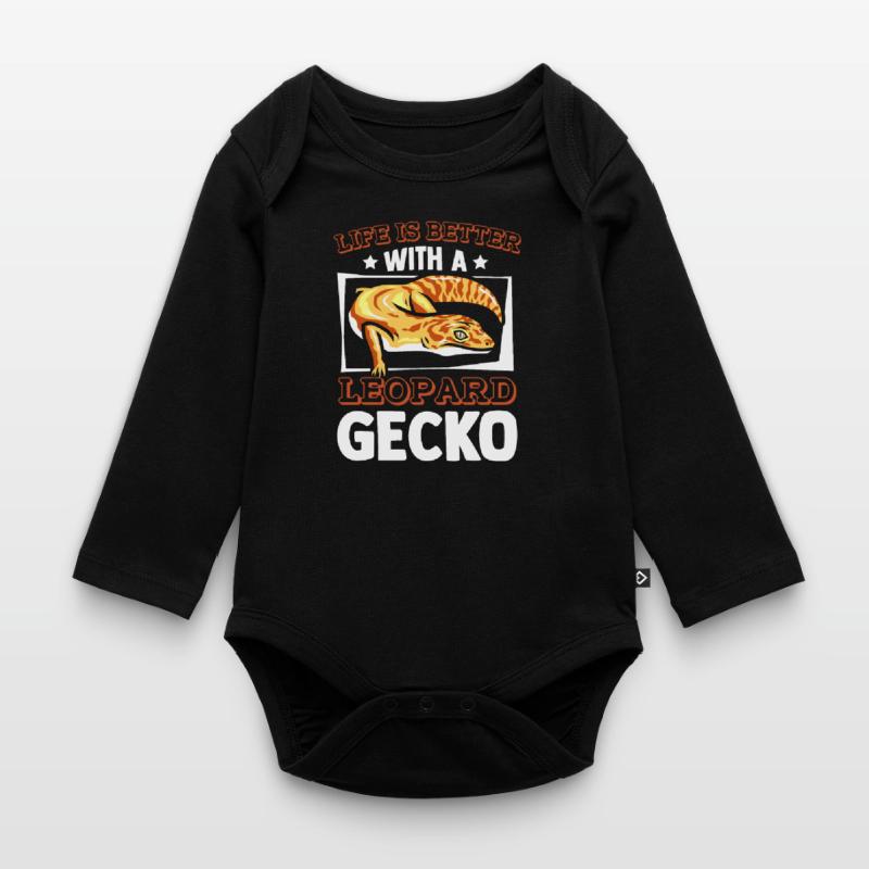Das Leben ist besser mit einer Leopardgecko-Eidechse Baby Bio-Langarm-Body