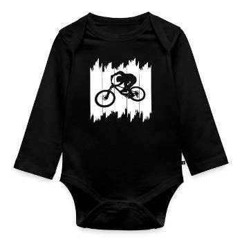 biken downhill bmx - Baby Bio-Langarm-Body - Schwarz - Vorne