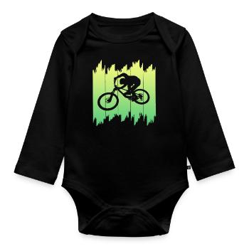 Biken Fahrrad Downhill - Baby Bio-Langarm-Body - Schwarz - Vorne