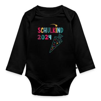 Début de l’inscription scolaire enfant scolaire 2024 - Body Bébé bio manches longues - noir - Devant