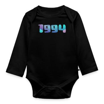 1994 Geburtstagsgeschenk Vintage 1994 Retro 1994 - Baby Bio-Langarm-Body - Schwarz - Vorne