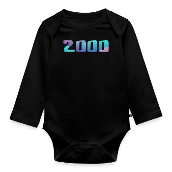 Cadeau Anniversaire 2000 Millésime 2000 Rétro 2000 - Body Bébé bio manches longues - noir - Devant