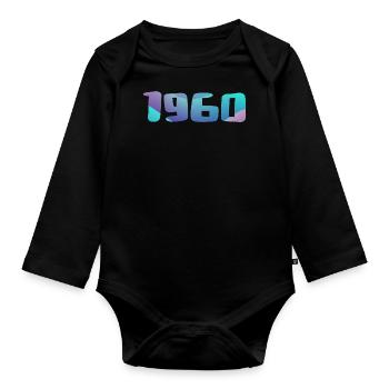 Cadeau Anniversaire 1960 Millésime 1960 Rétro 1960 - Body Bébé bio manches longues - noir - Devant