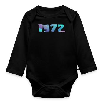 Cadeau Anniversaire 1972 Millésime 1972 Rétro 1972 - Body Bébé bio manches longues - noir - Devant
