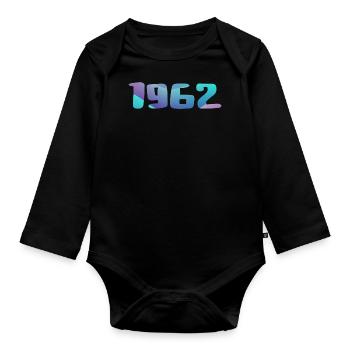 Cadeau Anniversaire 1962 Millésime 1962 Rétro 1962 - Body Bébé bio manches longues - noir - Devant