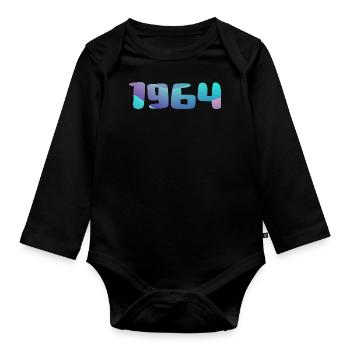 Geburtstagsgeschenk 1964 Jahrgang 1964 Retro 1964 - Baby Bio-Langarm-Body - Schwarz - Vorne