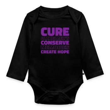 Alzheimer Alzheimers Support - Baby Bio-Langarm-Body - Schwarz - Vorne