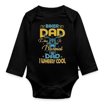 Mountain Bike Biker Dad MTB Downhill Mountain Bike - Organic Longsleeve Baby Bodysuit - black - Front