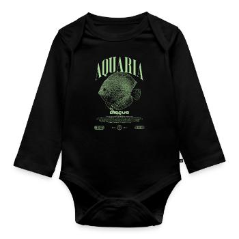 Diskus-Buntbarsch Fish Keeper Moderne Streetwear - Baby Bio-Langarm-Body - Schwarz - Vorne