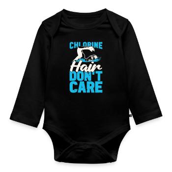 Swimmer Chlorine Hair Don’t Care Diving Triathlon - Body Bébé bio manches longues - noir - Devant