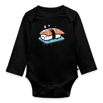 Sushi Essen Japan Nigiri Geschenk - Baby Bio-Langarm-Body - Schwarz - Vorne