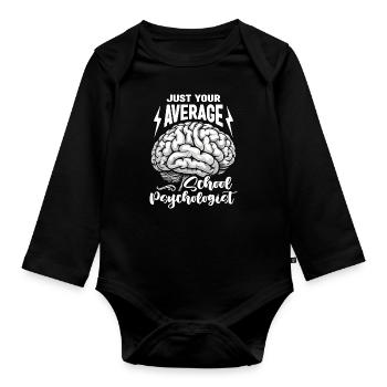School Psych Just Your Average School Counselor - Baby Bio-Langarm-Body - Schwarz - Vorne