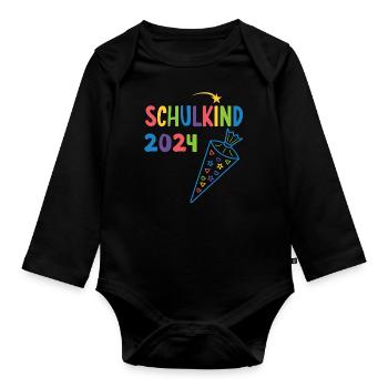 Début de l’inscription scolaire enfant scolaire 2024 - Body Bébé bio manches longues - noir - Devant