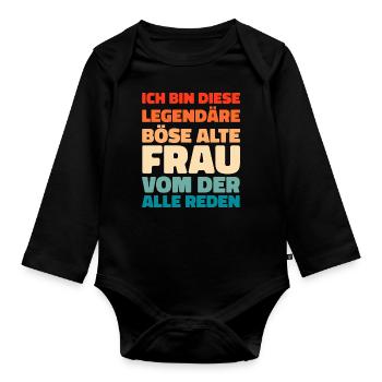 Humour Noir Bse Vieille Femme - Body Bébé bio manches longues - noir - Devant