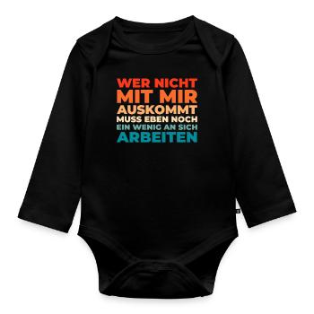 Schwarzer Humor Witzig Arbeiten Lustige Sprche - Baby Bio-Langarm-Body - Schwarz - Vorne