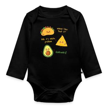 Avocado - Baby Bio-Langarm-Body - Schwarz - Vorne