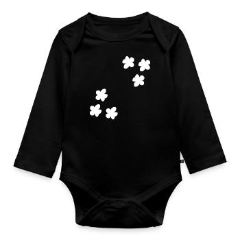 Fleurs, Fleur, Plante, Forme, - Body Bébé bio manches longues - noir - Devant