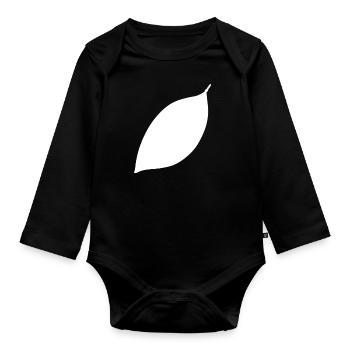 Leaf Symbol Shape Nature - Organic Longsleeve Baby Bodysuit - black - Front
