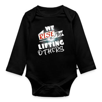 Nous nous élevons en élevant les autres - Body Bébé bio manches longues - noir - Devant