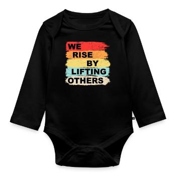 Nous nous élevons en élevant les autres - Body Bébé bio manches longues - noir - Devant