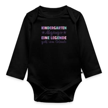Kindergarten Abschied Hallo Schule ich bin soweit! - Baby Bio-Langarm-Body - Schwarz - Vorne