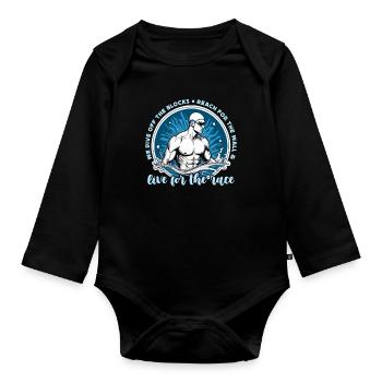 Nageur Nous plongeons hors du bloc Nageurs de sports nautiques - Body Bébé bio manches longues - noir - Devant