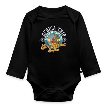 Krüger Private Tour Sht Africa - Baby Bio-Langarm-Body - Schwarz - Vorne