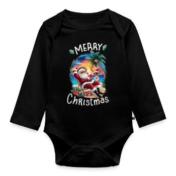 Noël en juillet - Body Bébé bio manches longues - noir - Devant