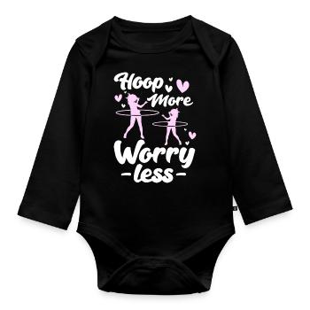 Hulahoop Hoop Workout Fit - Baby Bio-Langarm-Body - Schwarz - Vorne