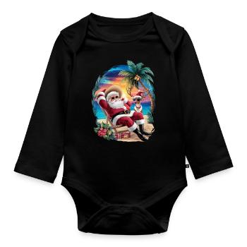 Noël en juillet - Body Bébé bio manches longues - noir - Devant