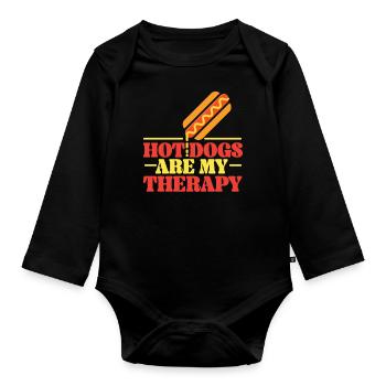 Les hot-dogs pour adultes sont mes hot-dogs - Body Bébé bio manches longues - noir - Devant