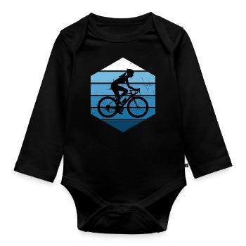 Cyclisme Cyclisme Vélo cycliste VTT Cyclisme - Body Bébé bio manches longues - noir - Devant