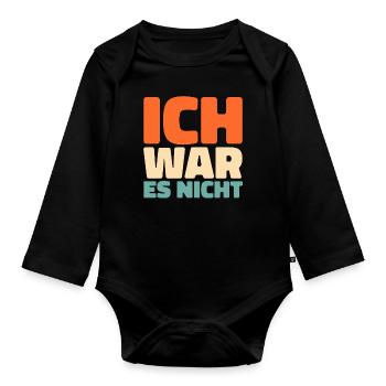 Black humor it wasn't me - Organic Longsleeve Baby Bodysuit - black - Front