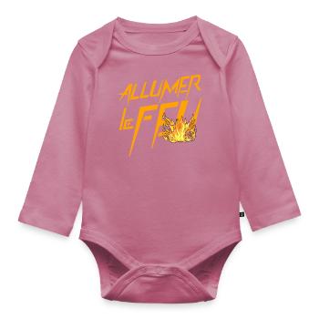 Allumer le feu - Body Bébé bio manches longues - mauve - Devant