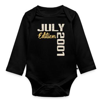 Juillet 2001 Chemise D’anniversaire Juillet 2001 - Body Bébé bio manches longues - noir - Devant