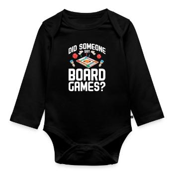 Board Game Board Games Game Night Games Gift - Organic Longsleeve Baby Bodysuit - black - Front