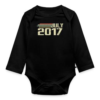 Anniversaire Juillet 2017 Année 2017 Juillet Millésime 2017 - Body Bébé bio manches longues - noir - Devant