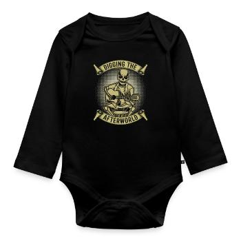 Acoustic Guitar Skeleton - Organic Longsleeve Baby Bodysuit - black - Front