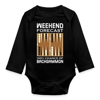 Prévisions du week-end 100% de chances de Backgammon - Body Bébé bio manches longues - noir - Devant