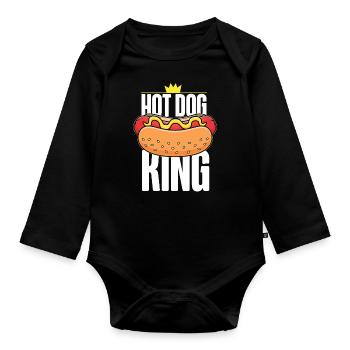 Hot Dog Adult King Hot Dog King - Baby Bio-Langarm-Body - Schwarz - Vorne