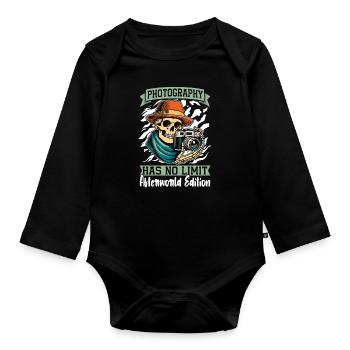 Photographer Photography Camera - Organic Longsleeve Baby Bodysuit - black - Front
