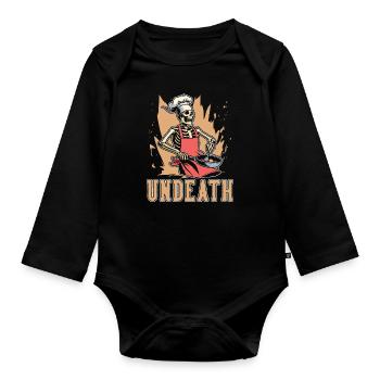 Chef Cooking Skeleton Undeath - Organic Longsleeve Baby Bodysuit - black - Front