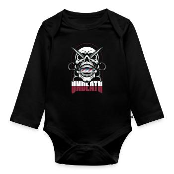Barber Barbershop Undeath - Baby Bio-Langarm-Body - Schwarz - Vorne