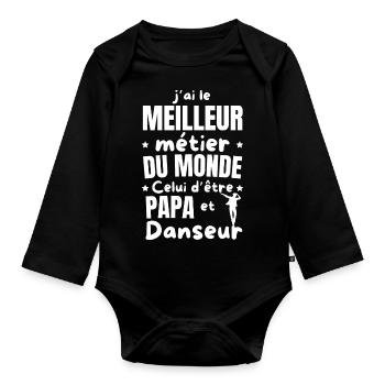 PAPA DANSEUR - Body Bébé bio manches longues - noir - Devant