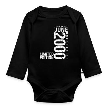 June 2000 June Anniversary June 2000 - Organic Longsleeve Baby Bodysuit - black - Front