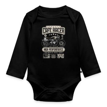 Cafe Racer Motorrad Geburtstag Biker Geboren 1940 - Baby Bio-Langarm-Body - Schwarz - Vorne