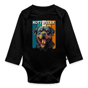 Chien de combat Danger Chien de garde Chien d’assistance - Body Bébé bio manches longues - noir - Devant