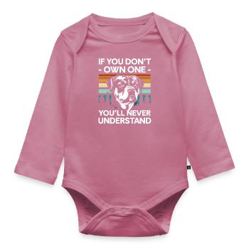 Kampfhund Hunde Herrchen Diensthund - Baby Bio-Langarm-Body - Mauve - Vorne